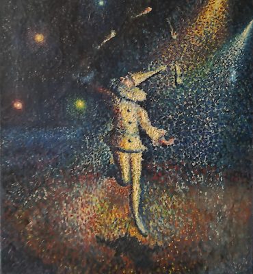 1962 - Pierrot jonglant 50x65cm